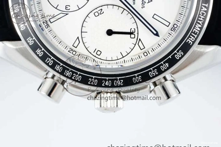 0111 Breathable Speedmaster Racing Master SS HKF Best Edition White Dial on Black Rubber Strap A 7815